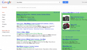 Chrome with user stylesheet to style Google Ads screenshot of Google search results