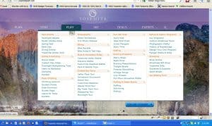 YosemitePark.com mega menu Screenshot